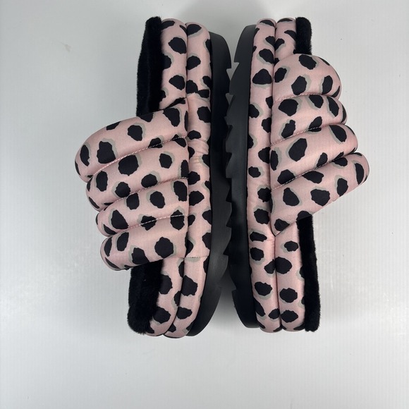 UGG Maxi Slide Women's US 10 Pink Scallop Cheetah Print Slipper Platform Sandals - Picture 5 of 16